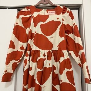 Cow Print Puff sleeve dress